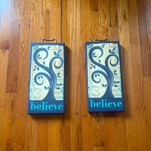 2 “Believe” Canvas Art Wall Decor